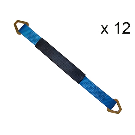 Tie 4 Safe 2" x 48" Axle Straps w/ Sleeve & D Rings, WLL: 3, 333 lbs., PK12 RT41A-48M18-BU-C-12